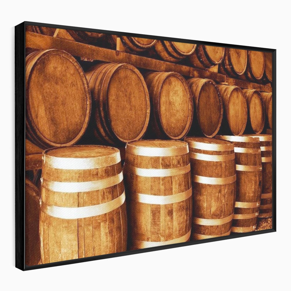 Tablou Canvas Premium, LuxCanva® N1063, Umbrele Cramei, Vin, Butoaie, Lemn, Bautura, Rustic, Traditional, Vintage, Crama, Degustare, Pivnita, Pub, Bar, Restaurant, Bucatarie