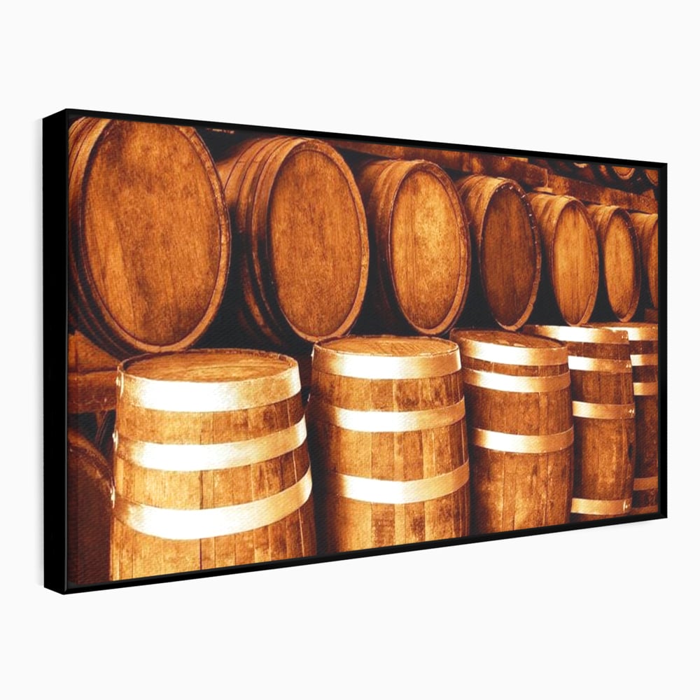 Tablou Canvas Premium, LuxCanva® N1063, Umbrele Cramei, Vin, Butoaie, Lemn, Bautura, Rustic, Traditional, Vintage, Crama, Degustare, Pivnita, Pub, Bar, Restaurant, Bucatarie