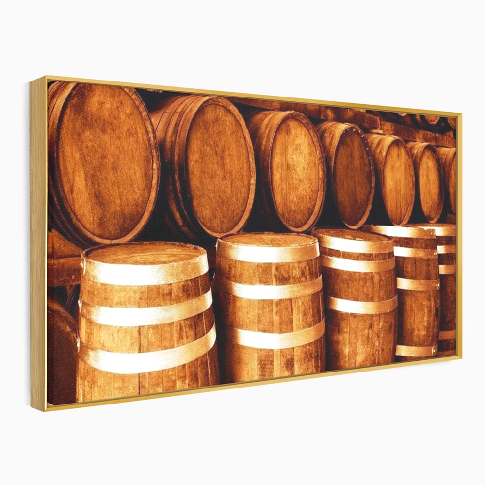 Tablou Canvas Premium, LuxCanva® N1063, Umbrele Cramei, Vin, Butoaie, Lemn, Bautura, Rustic, Traditional, Vintage, Crama, Degustare, Pivnita, Pub, Bar, Restaurant, Bucatarie