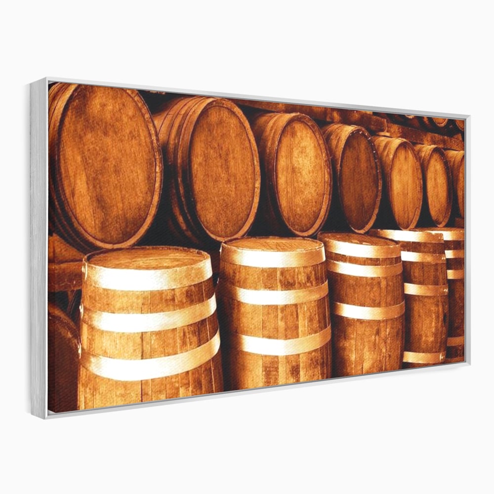 Tablou Canvas Premium, LuxCanva® N1063, Umbrele Cramei, Vin, Butoaie, Lemn, Bautura, Rustic, Traditional, Vintage, Crama, Degustare, Pivnita, Pub, Bar, Restaurant, Bucatarie