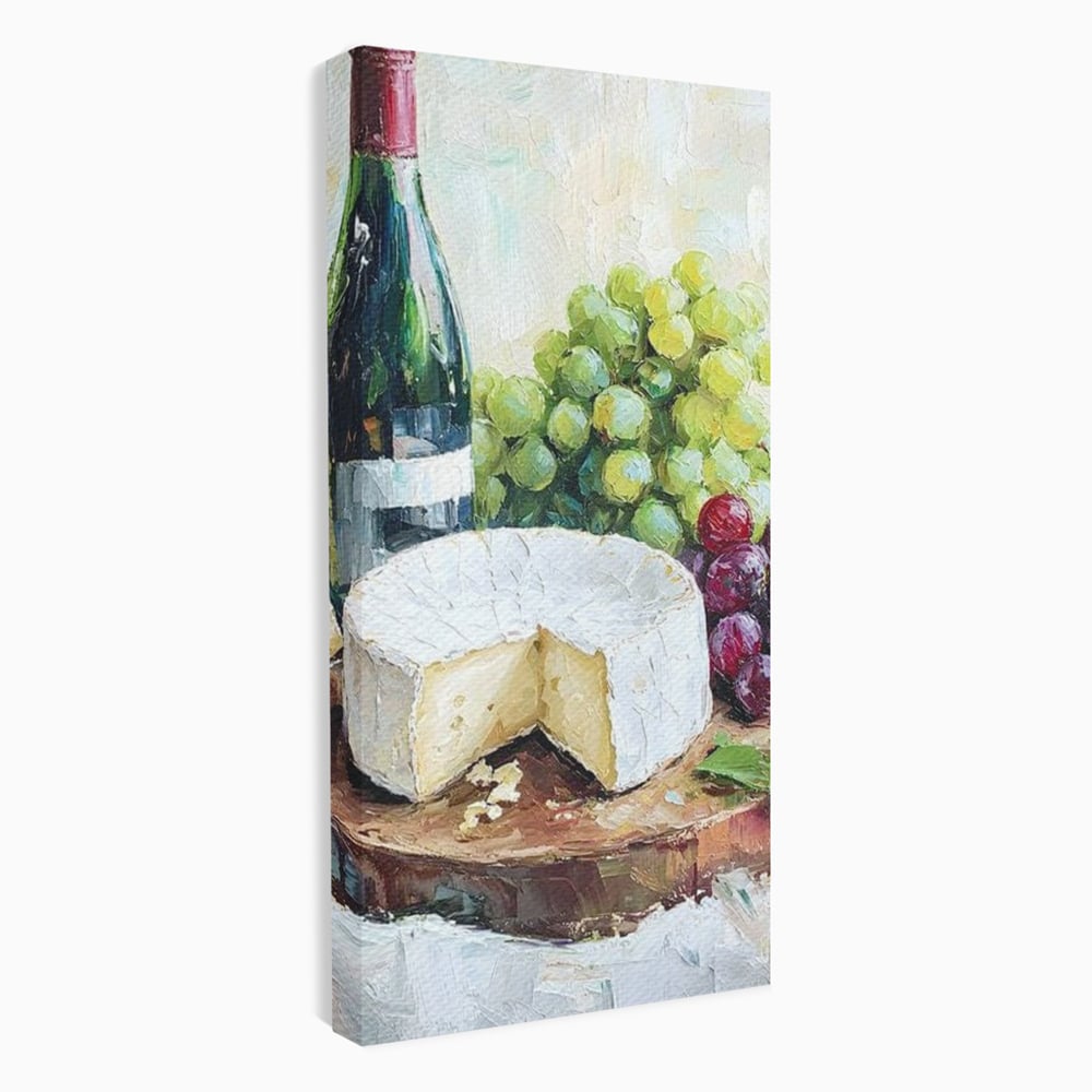 Leinwand Premium Canvas Wall Art, LuxCanva® N1064, Aromen Aromen, Trauben, Früchte, Glas, Wein, Getränk, Käse, Rustikal, Tradition, Köstlich, Essen, Restaurant, Küche
