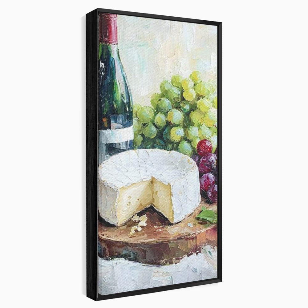 Leinwand Premium Canvas Wall Art, LuxCanva® N1064, Aromen Aromen, Trauben, Früchte, Glas, Wein, Getränk, Käse, Rustikal, Tradition, Köstlich, Essen, Restaurant, Küche