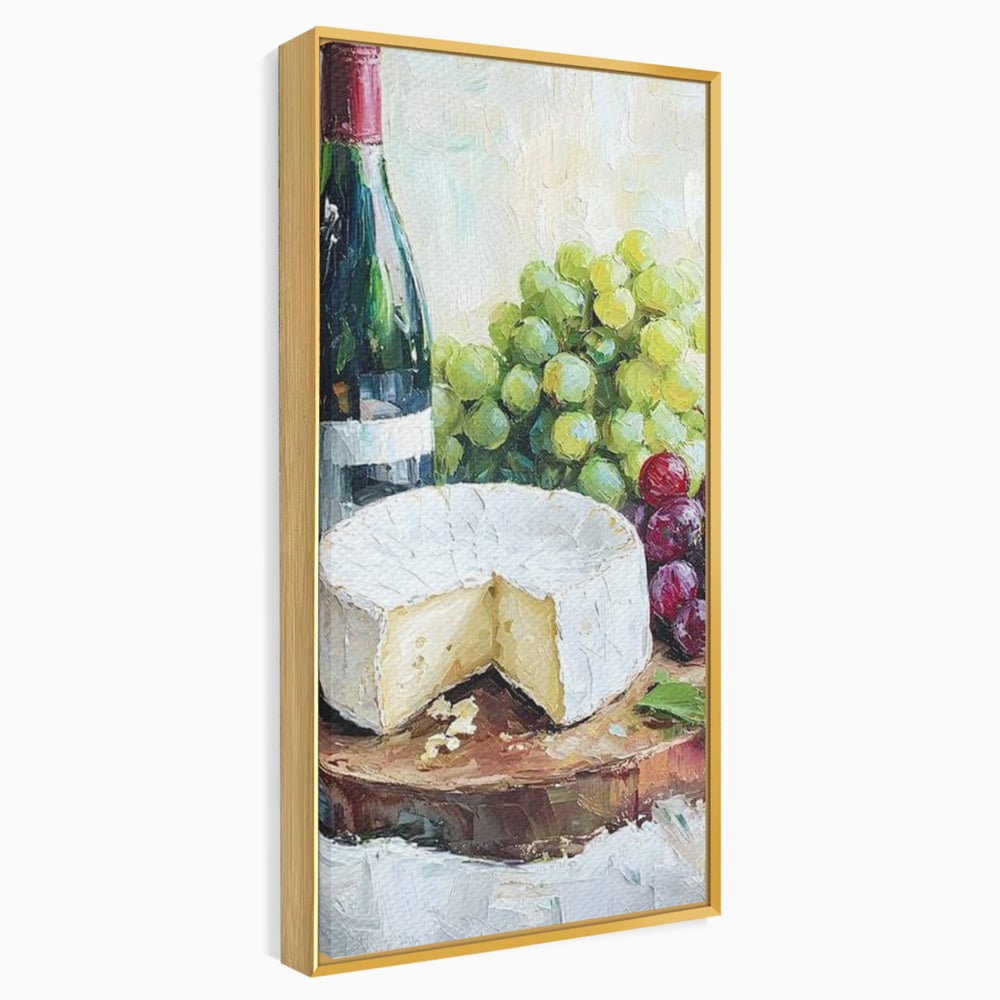 Leinwand Premium Canvas Wall Art, LuxCanva® N1064, Aromen Aromen, Trauben, Früchte, Glas, Wein, Getränk, Käse, Rustikal, Tradition, Köstlich, Essen, Restaurant, Küche