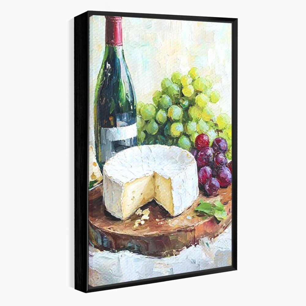 Leinwand Premium Canvas Wall Art, LuxCanva® N1064, Aromen Aromen, Trauben, Früchte, Glas, Wein, Getränk, Käse, Rustikal, Tradition, Köstlich, Essen, Restaurant, Küche
