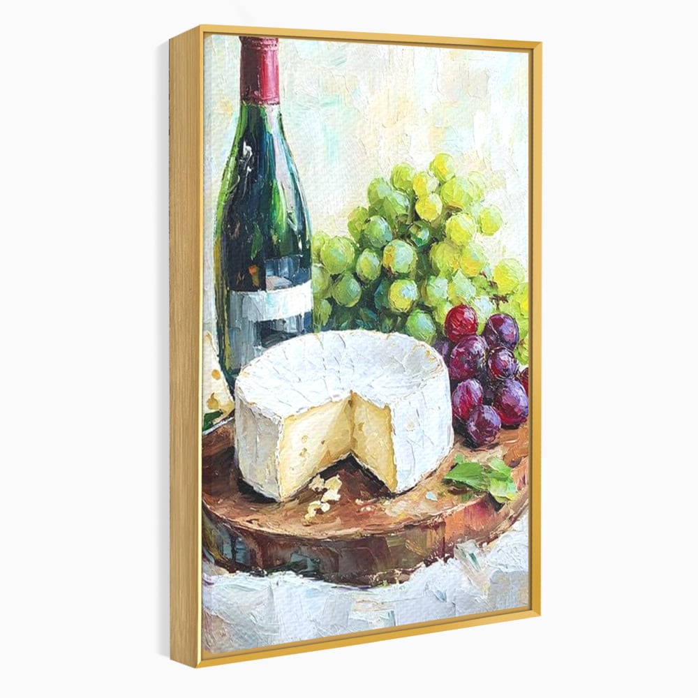 Leinwand Premium Canvas Wall Art, LuxCanva® N1064, Aromen Aromen, Trauben, Früchte, Glas, Wein, Getränk, Käse, Rustikal, Tradition, Köstlich, Essen, Restaurant, Küche