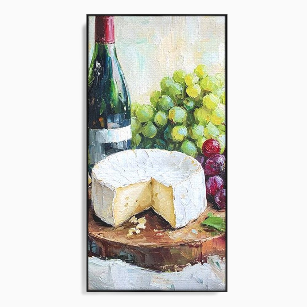 Leinwand Premium Canvas Wall Art, LuxCanva® N1064, Aromen Aromen, Trauben, Früchte, Glas, Wein, Getränk, Käse, Rustikal, Tradition, Köstlich, Essen, Restaurant, Küche