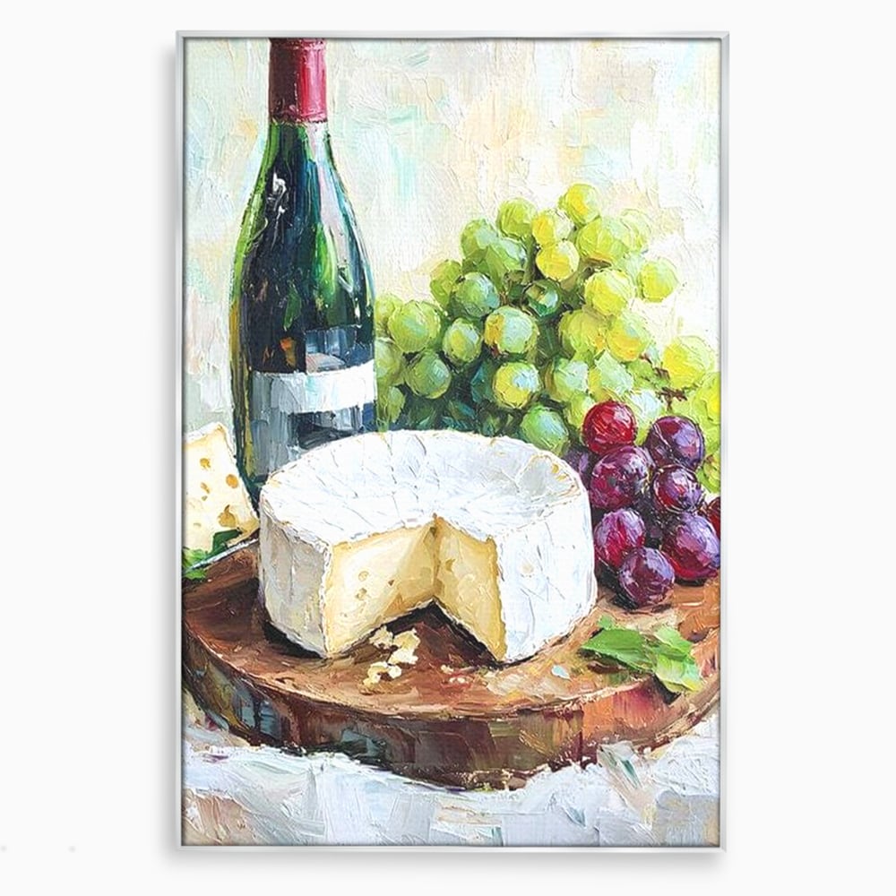 Leinwand Premium Canvas Wall Art, LuxCanva® N1064, Aromen Aromen, Trauben, Früchte, Glas, Wein, Getränk, Käse, Rustikal, Tradition, Köstlich, Essen, Restaurant, Küche