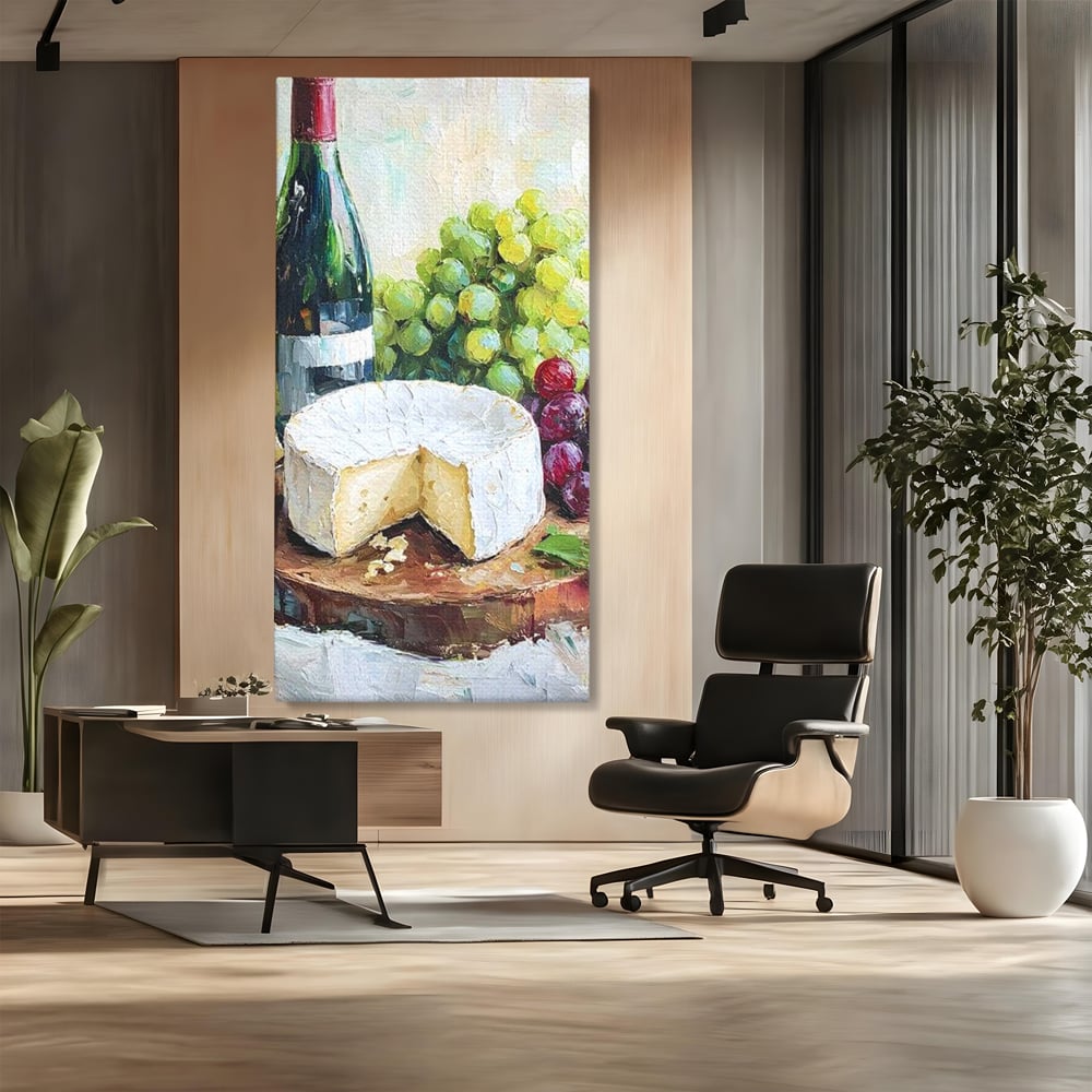 Leinwand Premium Canvas Wall Art, LuxCanva® N1064, Aromen Aromen, Trauben, Früchte, Glas, Wein, Getränk, Käse, Rustikal, Tradition, Köstlich, Essen, Restaurant, Küche