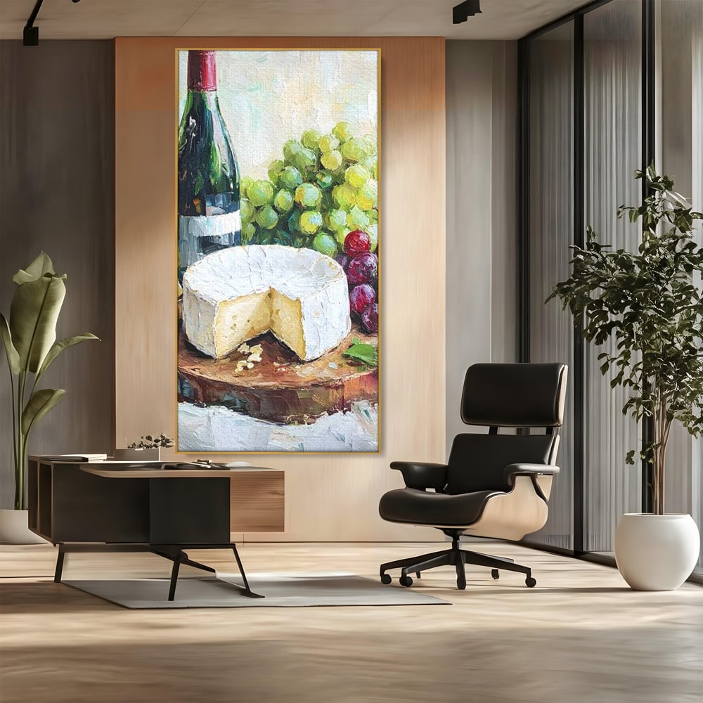 Leinwand Premium Canvas Wall Art, LuxCanva® N1064, Aromen Aromen, Trauben, Früchte, Glas, Wein, Getränk, Käse, Rustikal, Tradition, Köstlich, Essen, Restaurant, Küche