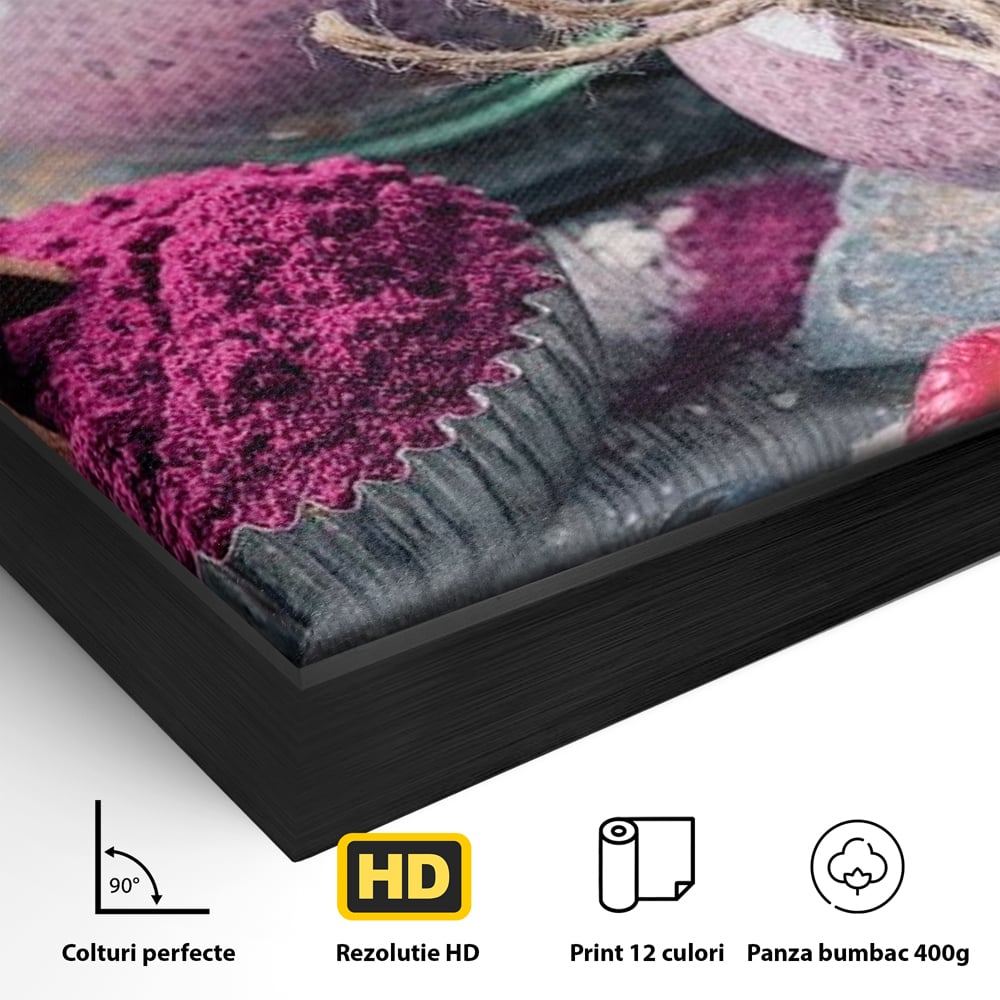 Premium-Leinwandbilder, LuxCanva® N1066, Beerengenuss, Dessert, Früchte, Samen, Chia, Himbeere, Heidelbeere, Brombeere, süß, gesund, natürlich, Restaurant, Küche