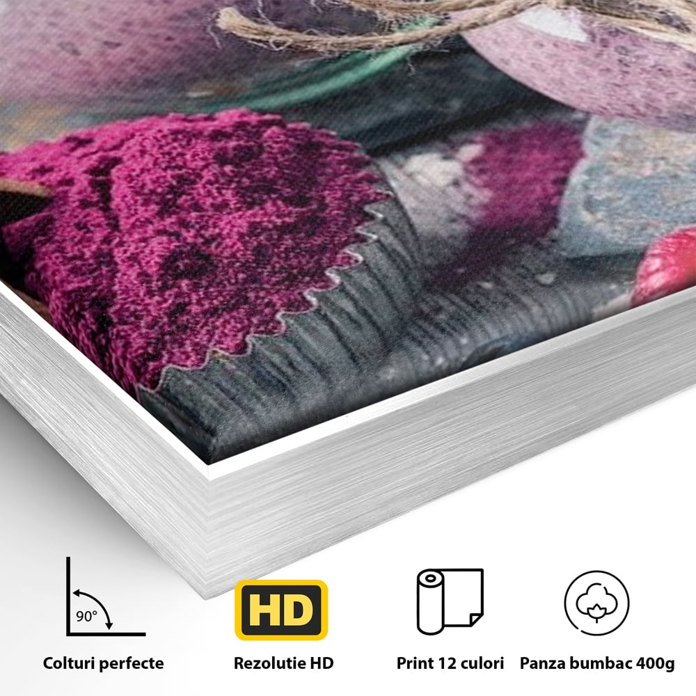 Premium-Leinwandbilder, LuxCanva® N1066, Beerengenuss, Dessert, Früchte, Samen, Chia, Himbeere, Heidelbeere, Brombeere, süß, gesund, natürlich, Restaurant, Küche