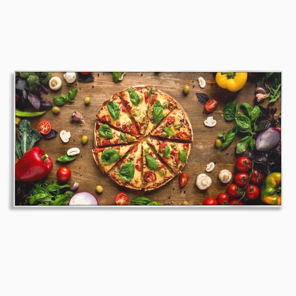 Tablou Canvas Premium, LuxCanva® N1071, Dragoste la Prima Felie, Pizza, Legume, Ingrediente, Italian, Delicios, Savoare, Gust, Pofta, Cina, Restaurant, Bucatarie