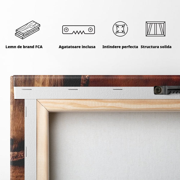 Tablou Canvas Premium, LuxCanva® N1072, Colectionarul de Arome, Whisky, Bautura, Pahare, Sticla, Gheata, Butoi, Tarie, Gust, Pub, Lounge, Bar, Restaurant, Bucatarie