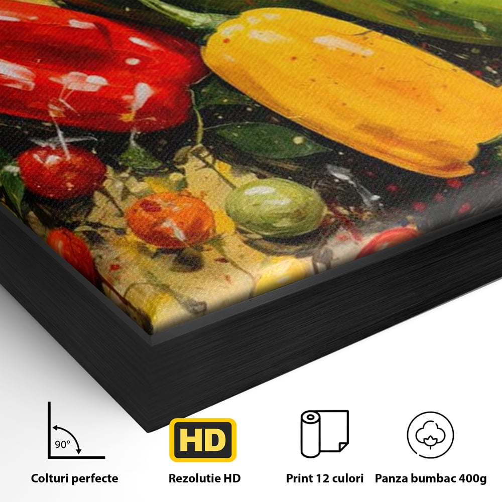 Tablou Canvas Premium, LuxCanva® N1073, Ritm Picant, Ardei, Picant, Iute, Legume, Gust, Aroma, Chili, Energie, Prospetime, Natural, Gastronomie, Restaurant, Bucatarie