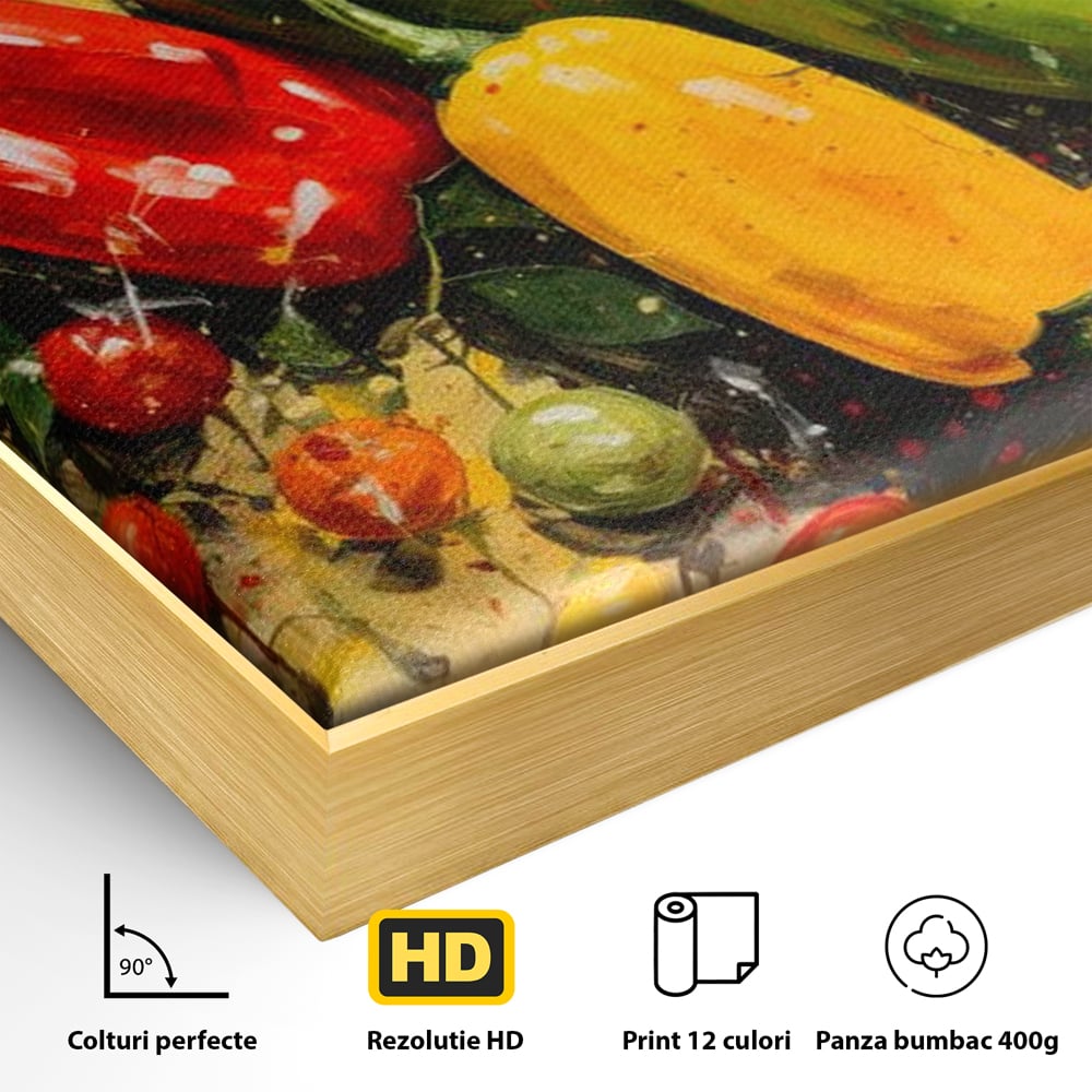 Tablou Canvas Premium, LuxCanva® N1073, Ritm Picant, Ardei, Picant, Iute, Legume, Gust, Aroma, Chili, Energie, Prospetime, Natural, Gastronomie, Restaurant, Bucatarie