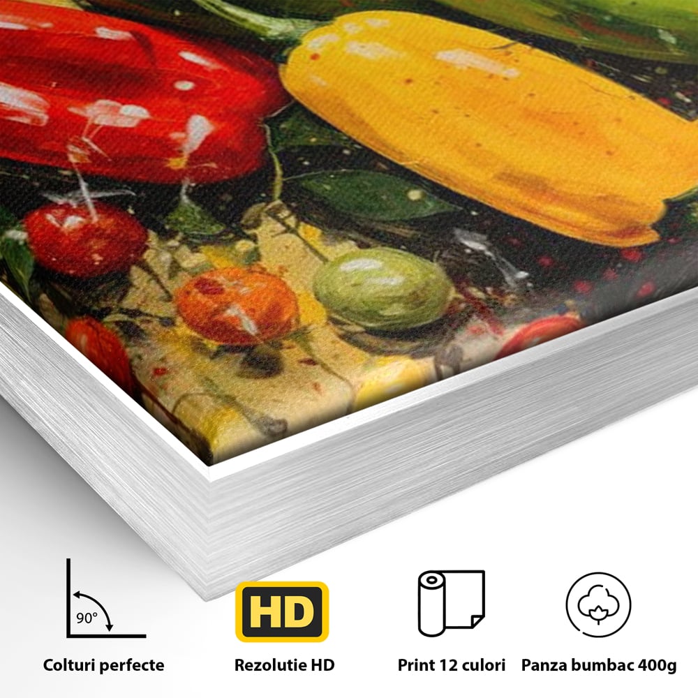 Tablou Canvas Premium, LuxCanva® N1073, Ritm Picant, Ardei, Picant, Iute, Legume, Gust, Aroma, Chili, Energie, Prospetime, Natural, Gastronomie, Restaurant, Bucatarie