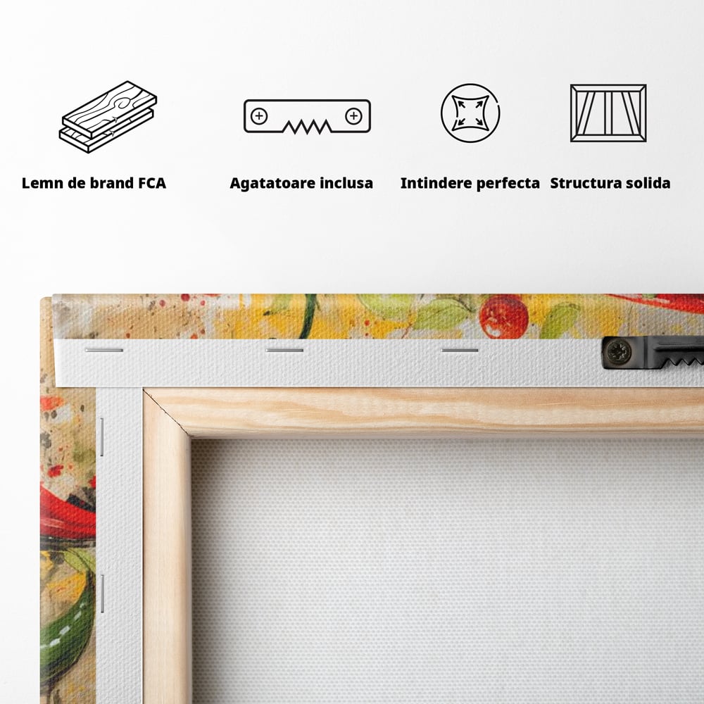Tablou Canvas Premium, LuxCanva® N1073, Ritm Picant, Ardei, Picant, Iute, Legume, Gust, Aroma, Chili, Energie, Prospetime, Natural, Gastronomie, Restaurant, Bucatarie