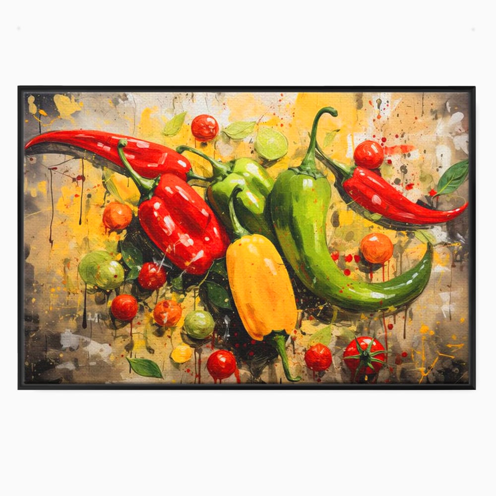 Tablou Canvas Premium, LuxCanva® N1073, Ritm Picant, Ardei, Picant, Iute, Legume, Gust, Aroma, Chili, Energie, Prospetime, Natural, Gastronomie, Restaurant, Bucatarie