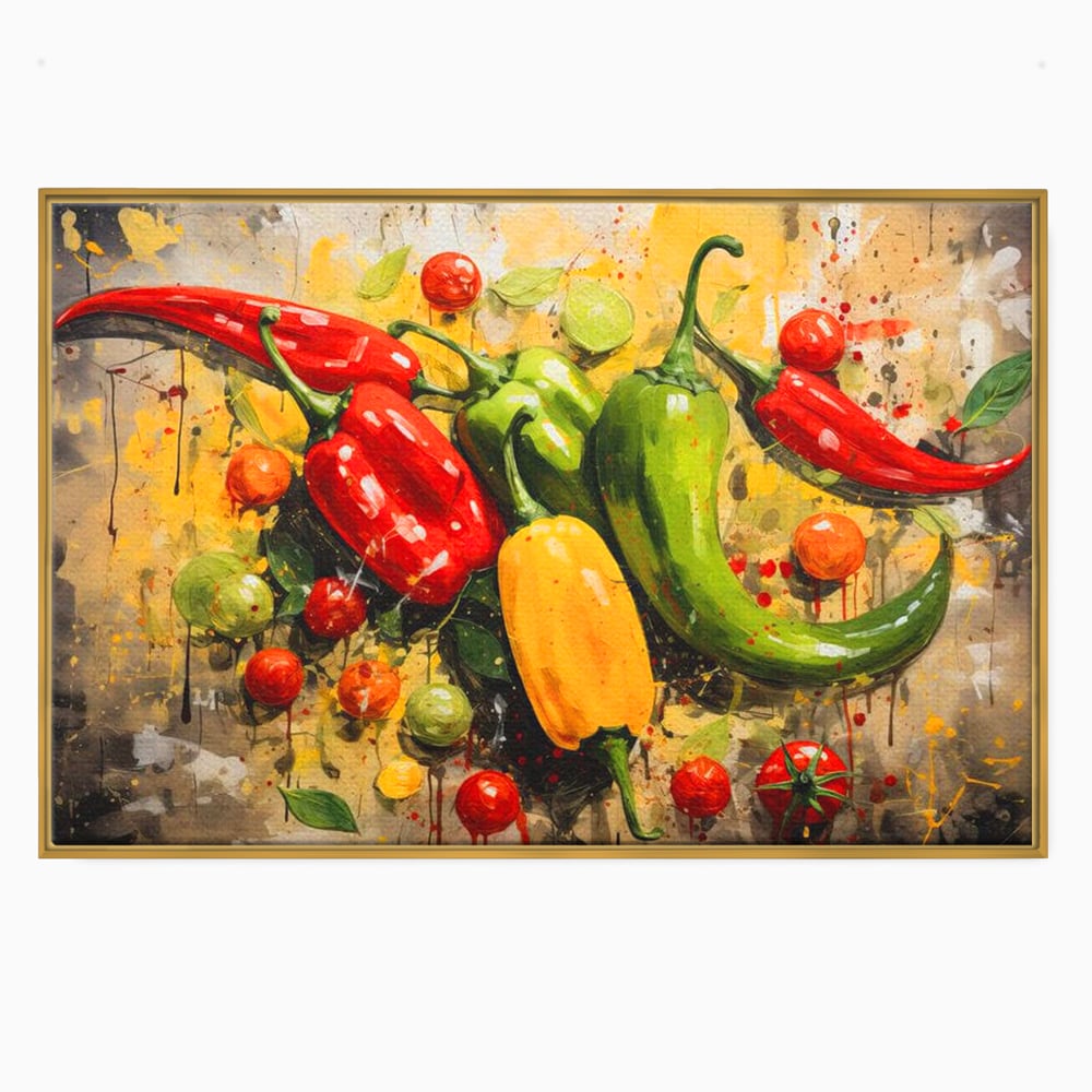 Tablou Canvas Premium, LuxCanva® N1073, Ritm Picant, Ardei, Picant, Iute, Legume, Gust, Aroma, Chili, Energie, Prospetime, Natural, Gastronomie, Restaurant, Bucatarie