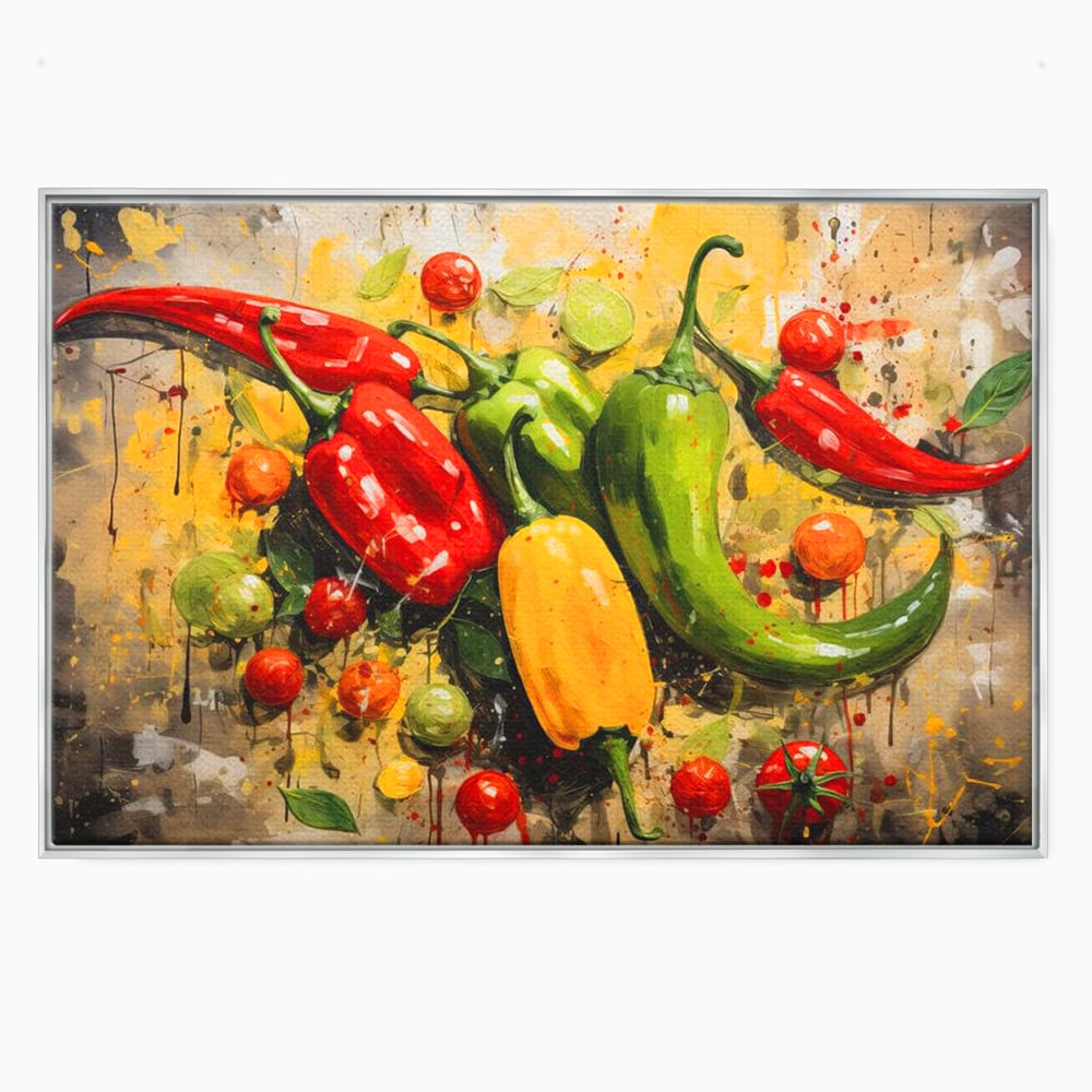 Tablou Canvas Premium, LuxCanva® N1073, Ritm Picant, Ardei, Picant, Iute, Legume, Gust, Aroma, Chili, Energie, Prospetime, Natural, Gastronomie, Restaurant, Bucatarie