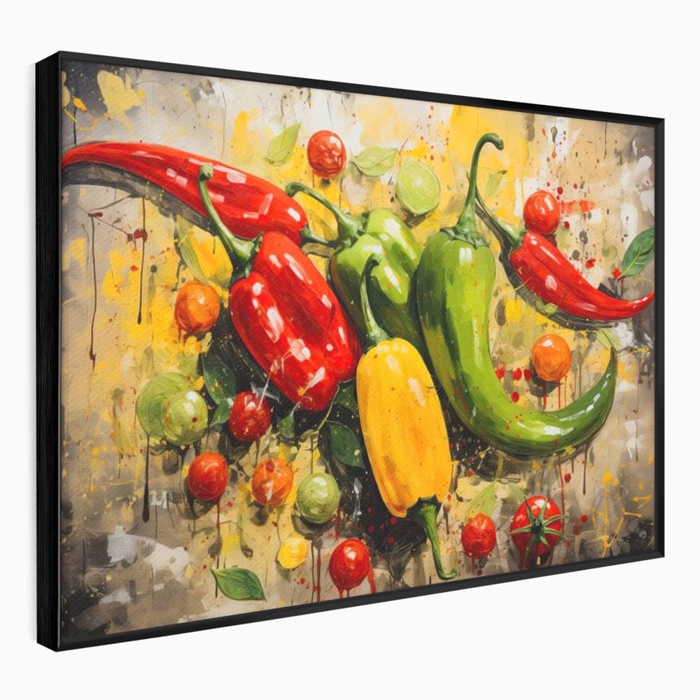 Tablou Canvas Premium, LuxCanva® N1073, Ritm Picant, Ardei, Picant, Iute, Legume, Gust, Aroma, Chili, Energie, Prospetime, Natural, Gastronomie, Restaurant, Bucatarie