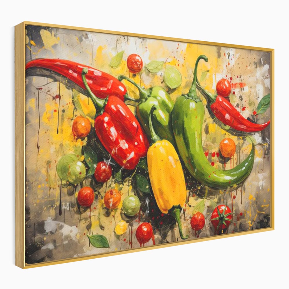 Tablou Canvas Premium, LuxCanva® N1073, Ritm Picant, Ardei, Picant, Iute, Legume, Gust, Aroma, Chili, Energie, Prospetime, Natural, Gastronomie, Restaurant, Bucatarie