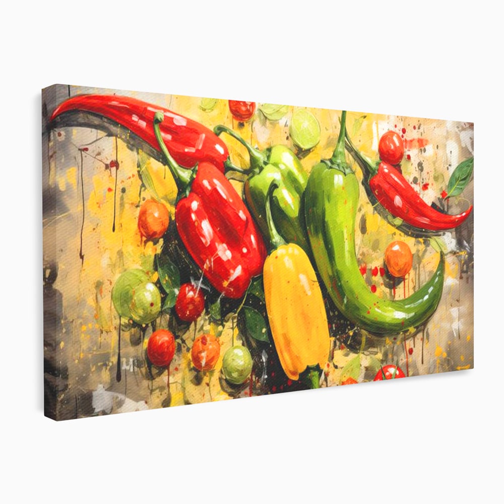 Tablou Canvas Premium, LuxCanva® N1073, Ritm Picant, Ardei, Picant, Iute, Legume, Gust, Aroma, Chili, Energie, Prospetime, Natural, Gastronomie, Restaurant, Bucatarie