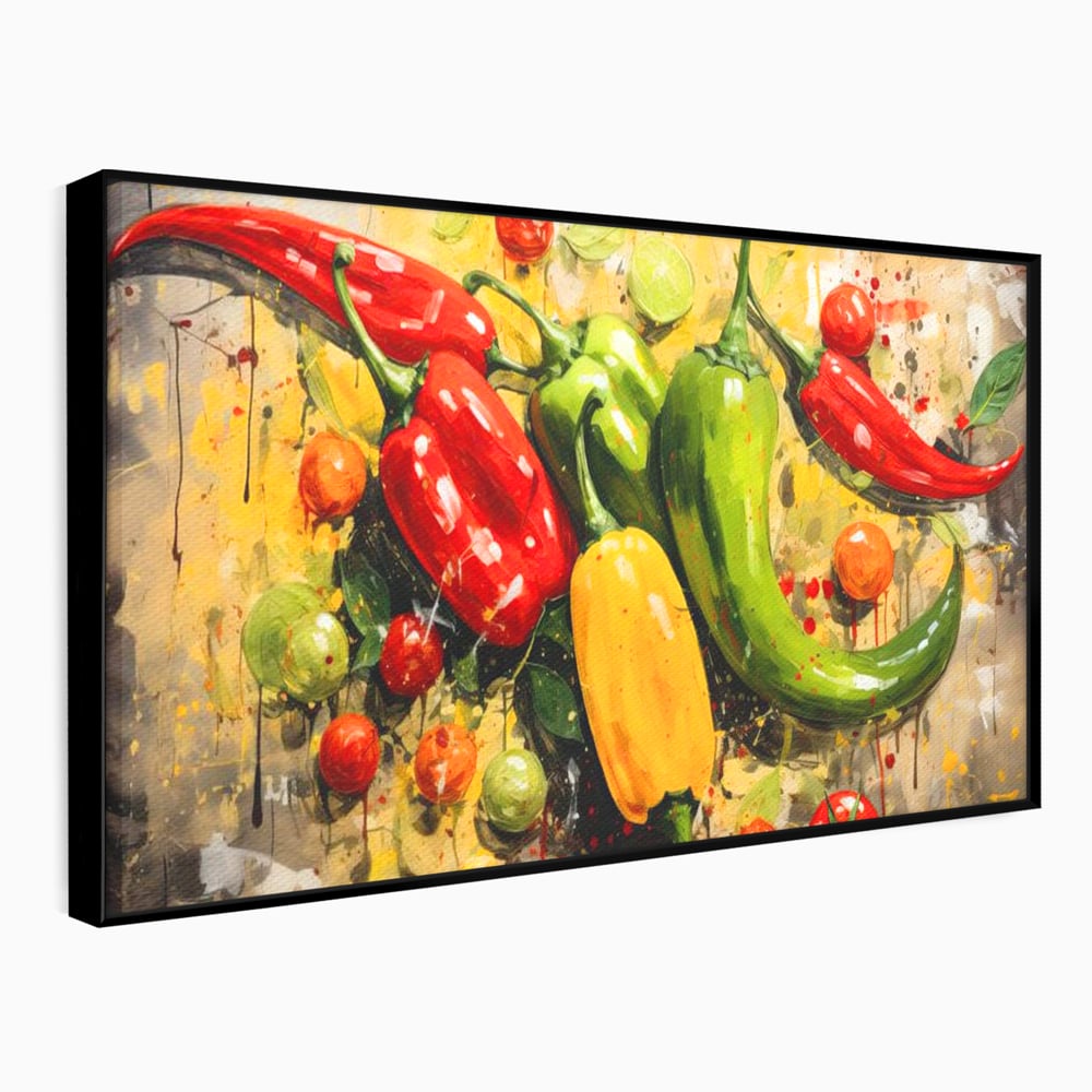 Tablou Canvas Premium, LuxCanva® N1073, Ritm Picant, Ardei, Picant, Iute, Legume, Gust, Aroma, Chili, Energie, Prospetime, Natural, Gastronomie, Restaurant, Bucatarie
