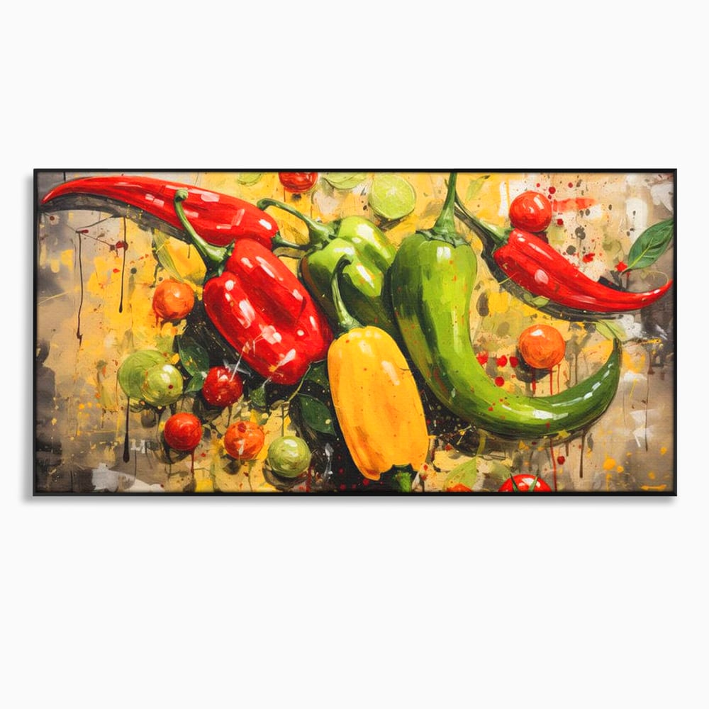 Tablou Canvas Premium, LuxCanva® N1073, Ritm Picant, Ardei, Picant, Iute, Legume, Gust, Aroma, Chili, Energie, Prospetime, Natural, Gastronomie, Restaurant, Bucatarie