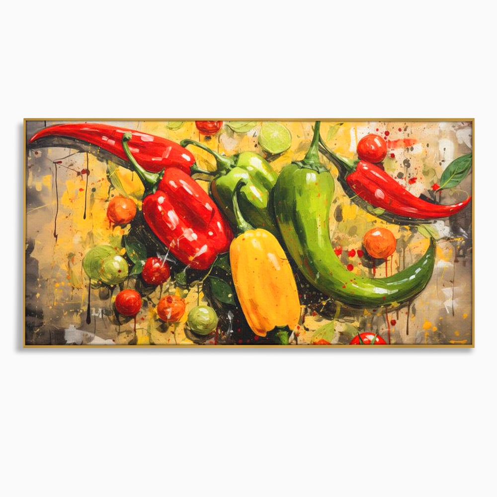 Tablou Canvas Premium, LuxCanva® N1073, Ritm Picant, Ardei, Picant, Iute, Legume, Gust, Aroma, Chili, Energie, Prospetime, Natural, Gastronomie, Restaurant, Bucatarie