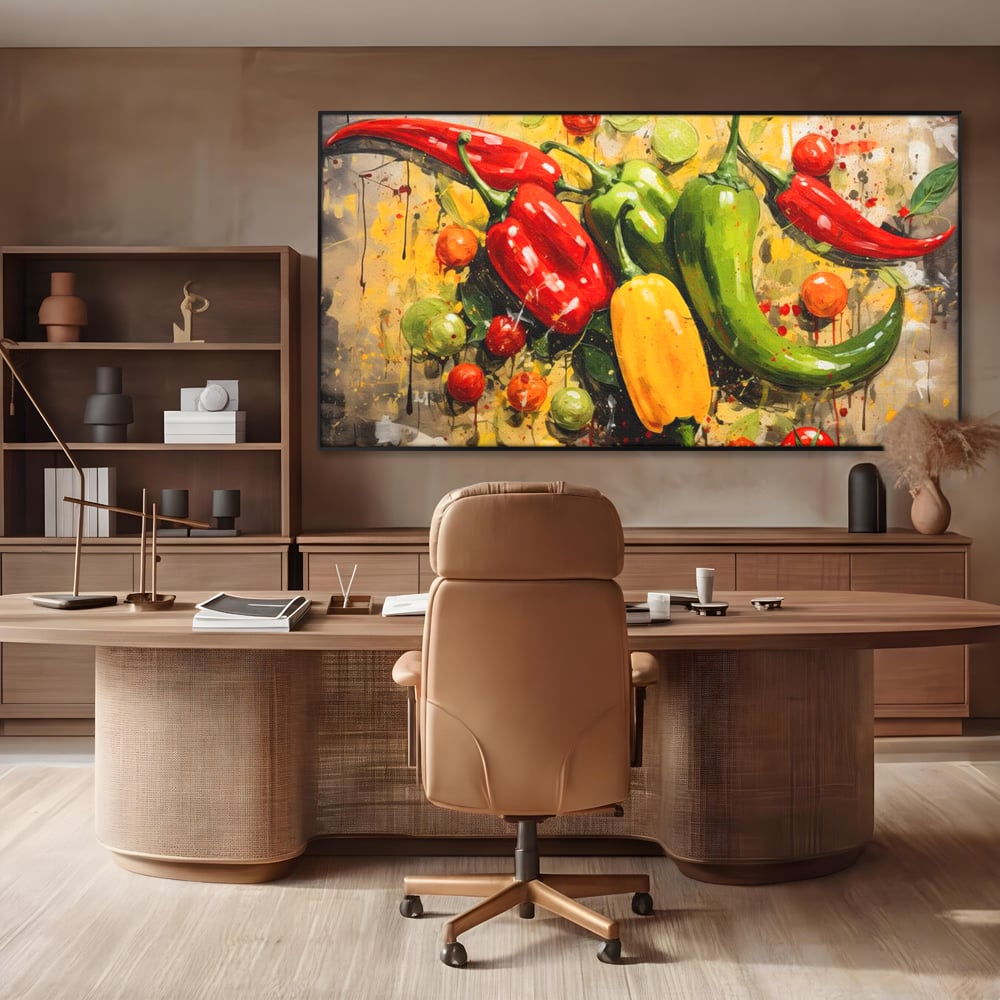 Tablou Canvas Premium, LuxCanva® N1073, Ritm Picant, Ardei, Picant, Iute, Legume, Gust, Aroma, Chili, Energie, Prospetime, Natural, Gastronomie, Restaurant, Bucatarie