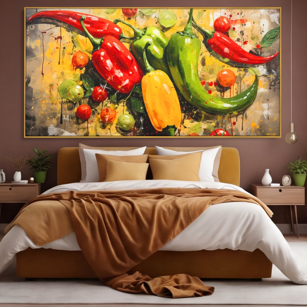 Tablou Canvas Premium, LuxCanva® N1073, Ritm Picant, Ardei, Picant, Iute, Legume, Gust, Aroma, Chili, Energie, Prospetime, Natural, Gastronomie, Restaurant, Bucatarie