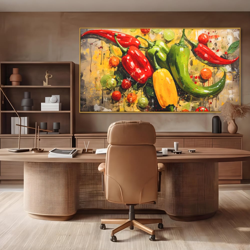 Tablou Canvas Premium, LuxCanva® N1073, Ritm Picant, Ardei, Picant, Iute, Legume, Gust, Aroma, Chili, Energie, Prospetime, Natural, Gastronomie, Restaurant, Bucatarie