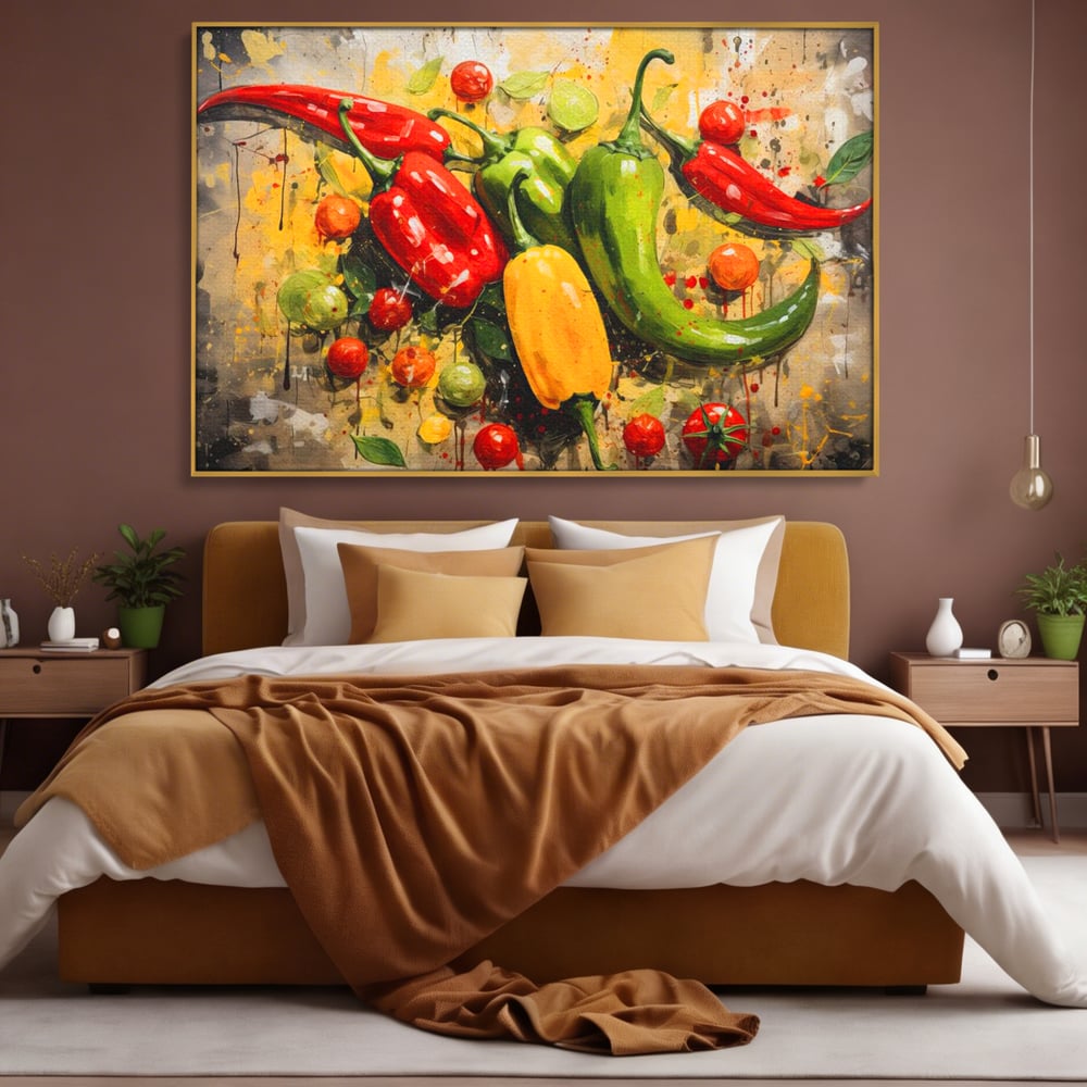 Tablou Canvas Premium, LuxCanva® N1073, Ritm Picant, Ardei, Picant, Iute, Legume, Gust, Aroma, Chili, Energie, Prospetime, Natural, Gastronomie, Restaurant, Bucatarie