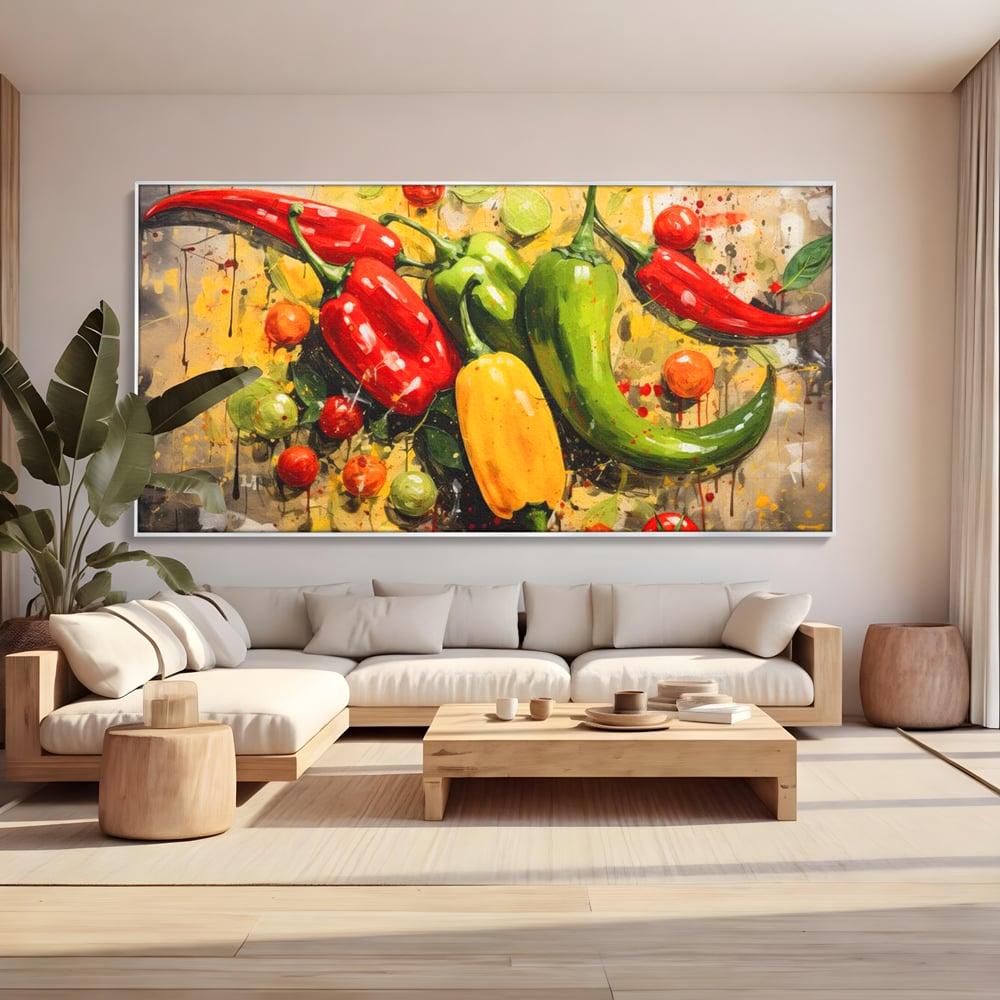 Tablou Canvas Premium, LuxCanva® N1073, Ritm Picant, Ardei, Picant, Iute, Legume, Gust, Aroma, Chili, Energie, Prospetime, Natural, Gastronomie, Restaurant, Bucatarie