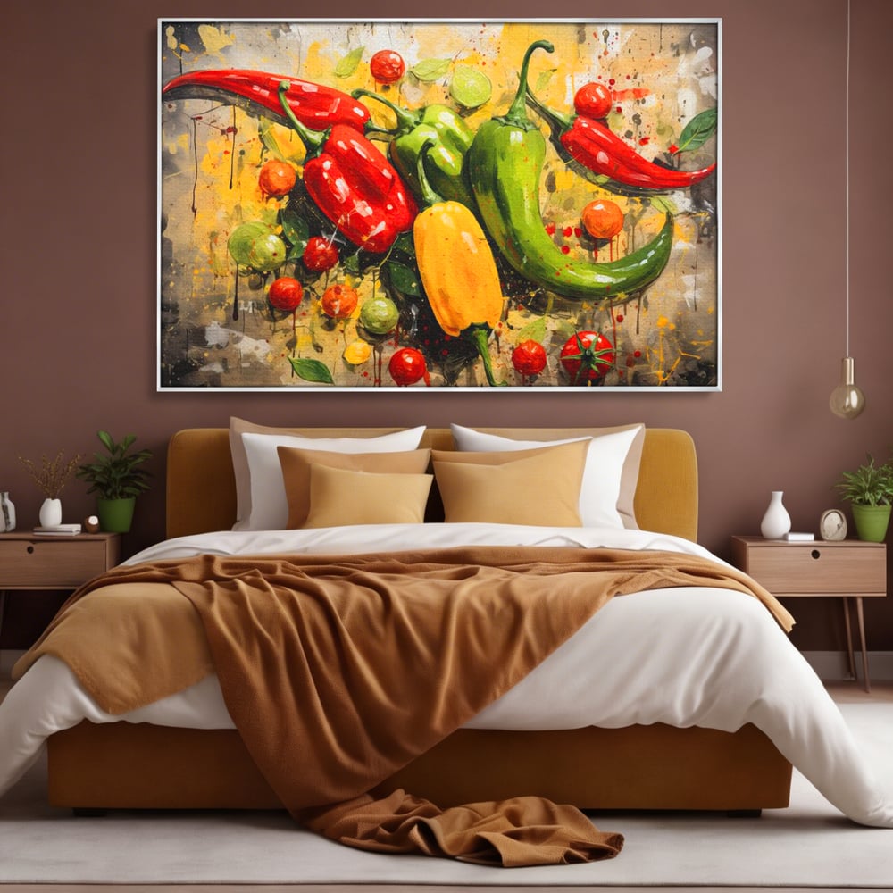 Tablou Canvas Premium, LuxCanva® N1073, Ritm Picant, Ardei, Picant, Iute, Legume, Gust, Aroma, Chili, Energie, Prospetime, Natural, Gastronomie, Restaurant, Bucatarie