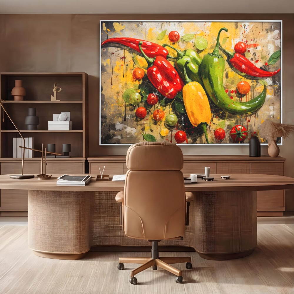 Tablou Canvas Premium, LuxCanva® N1073, Ritm Picant, Ardei, Picant, Iute, Legume, Gust, Aroma, Chili, Energie, Prospetime, Natural, Gastronomie, Restaurant, Bucatarie