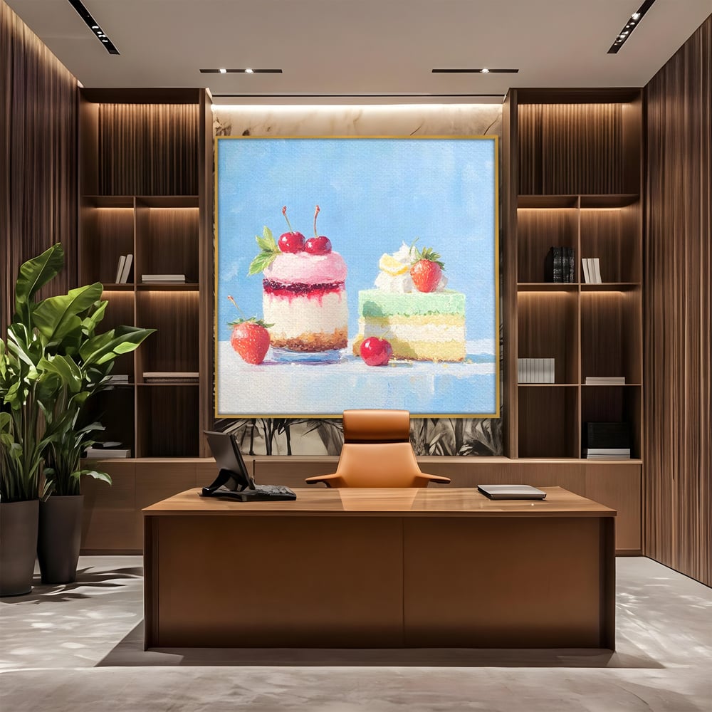 Tablou Canvas Premium, LuxCanva® N1074, Dulce Tentatie, Prajituri, Desert, Fructe, Dulce, Cirese, Capsuni, Frisca, Tort, Crema, Retete, Cofetarie, Restaurant, Bucatarie
