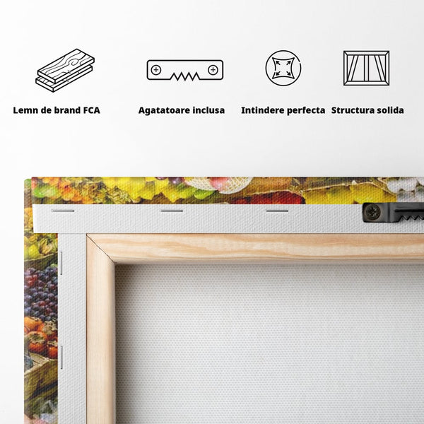 Leinwand Wandbilder Leinwand Premium, LuxCanva® N1076, Farbe Markt, Gemüse, Früchte, Ernte, Markt, Markt, Frische, Natürlich, Bio, Aromen, Überfluss, Restaurant, Küche