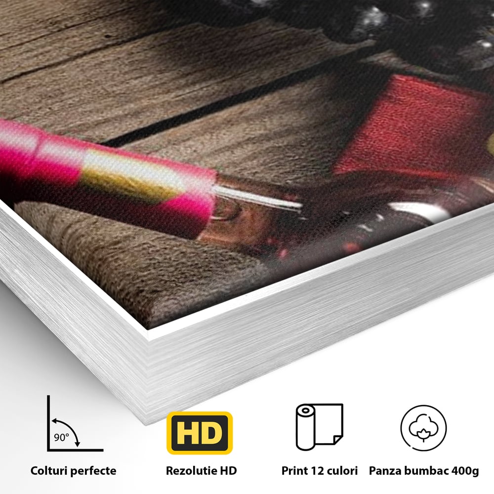 Leinwand Premium Canvas Wandkunst, LuxCanva® N1077, Verkostung, Rotwein, Flasche, Glas, Getränk, Trauben, Moment, Tradition, rustikal, Holz, Kneipe, Bar, Lounge, Restaurant, Küche