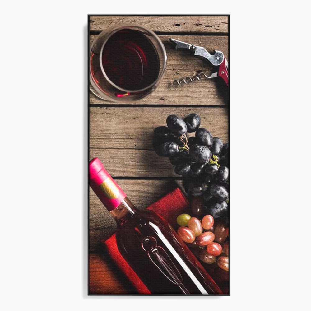 Leinwand Premium Canvas Wandkunst, LuxCanva® N1077, Verkostung, Rotwein, Flasche, Glas, Getränk, Trauben, Moment, Tradition, rustikal, Holz, Kneipe, Bar, Lounge, Restaurant, Küche