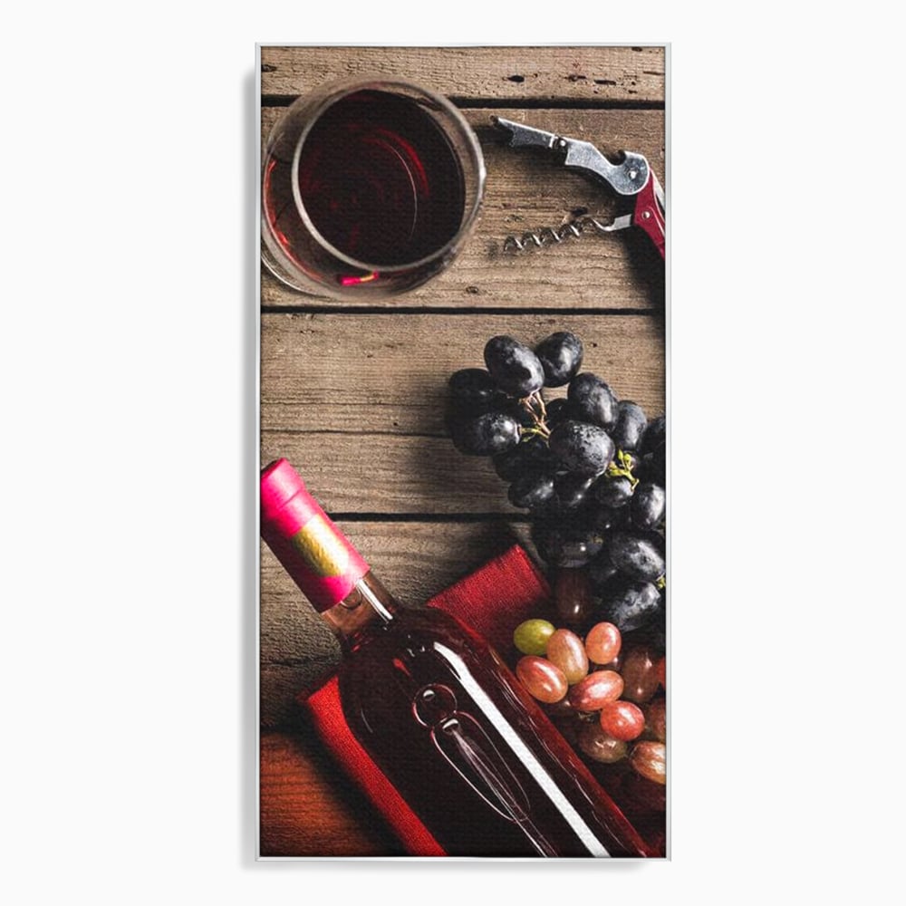 Leinwand Premium Canvas Wandkunst, LuxCanva® N1077, Verkostung, Rotwein, Flasche, Glas, Getränk, Trauben, Moment, Tradition, rustikal, Holz, Kneipe, Bar, Lounge, Restaurant, Küche