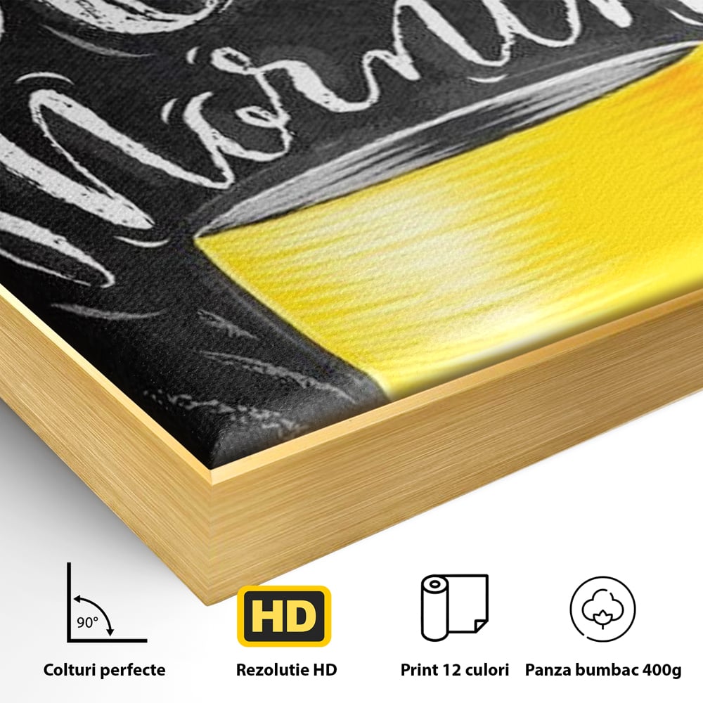 Tablou Canvas Premium, LuxCanva® N1080, Dimineata Perfecta, Cafea, Espresso, Ceasca, Mesaj, Boabe, Energie, Arta Moderna, Cafenea, Pub, Bar, Lounge, Restaurant, Bucatarie