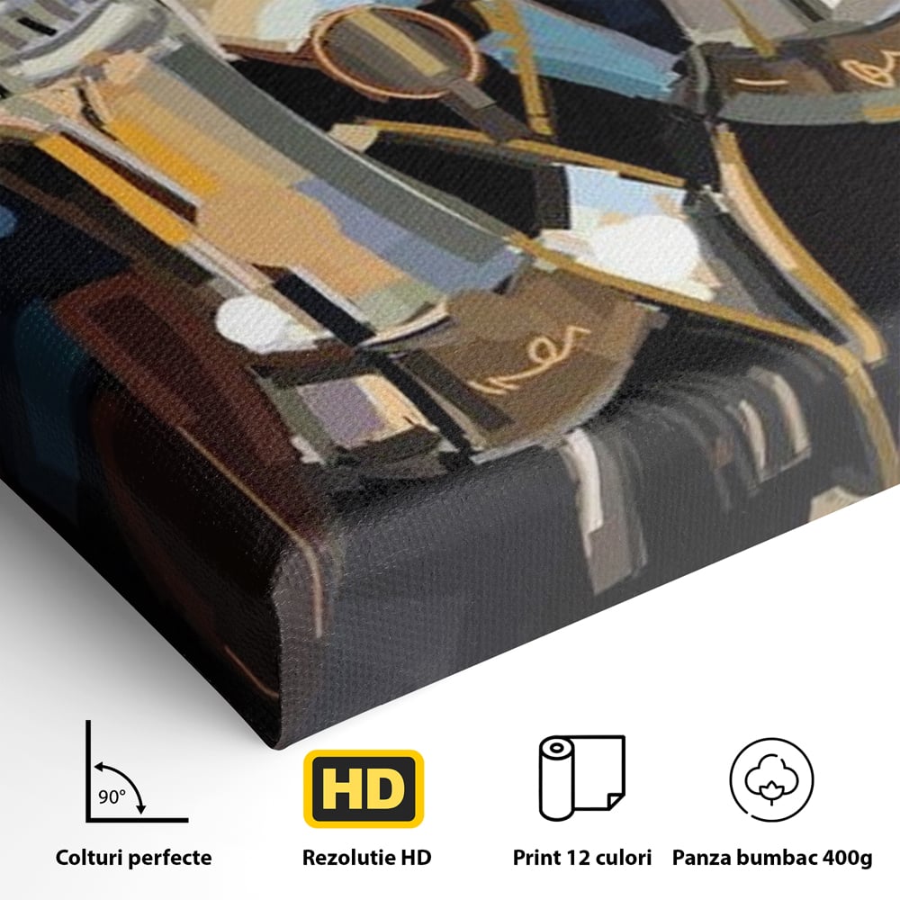 Tablou Canvas Premium, LuxCanva® N1081, Sclipiri de Cristal, Sticle, Sampanie, Arta Abstract, Lux, Petrecere, Festiv, Sarbatoare, Pub, Bar, Lounge, Restaurant, Bucatarie