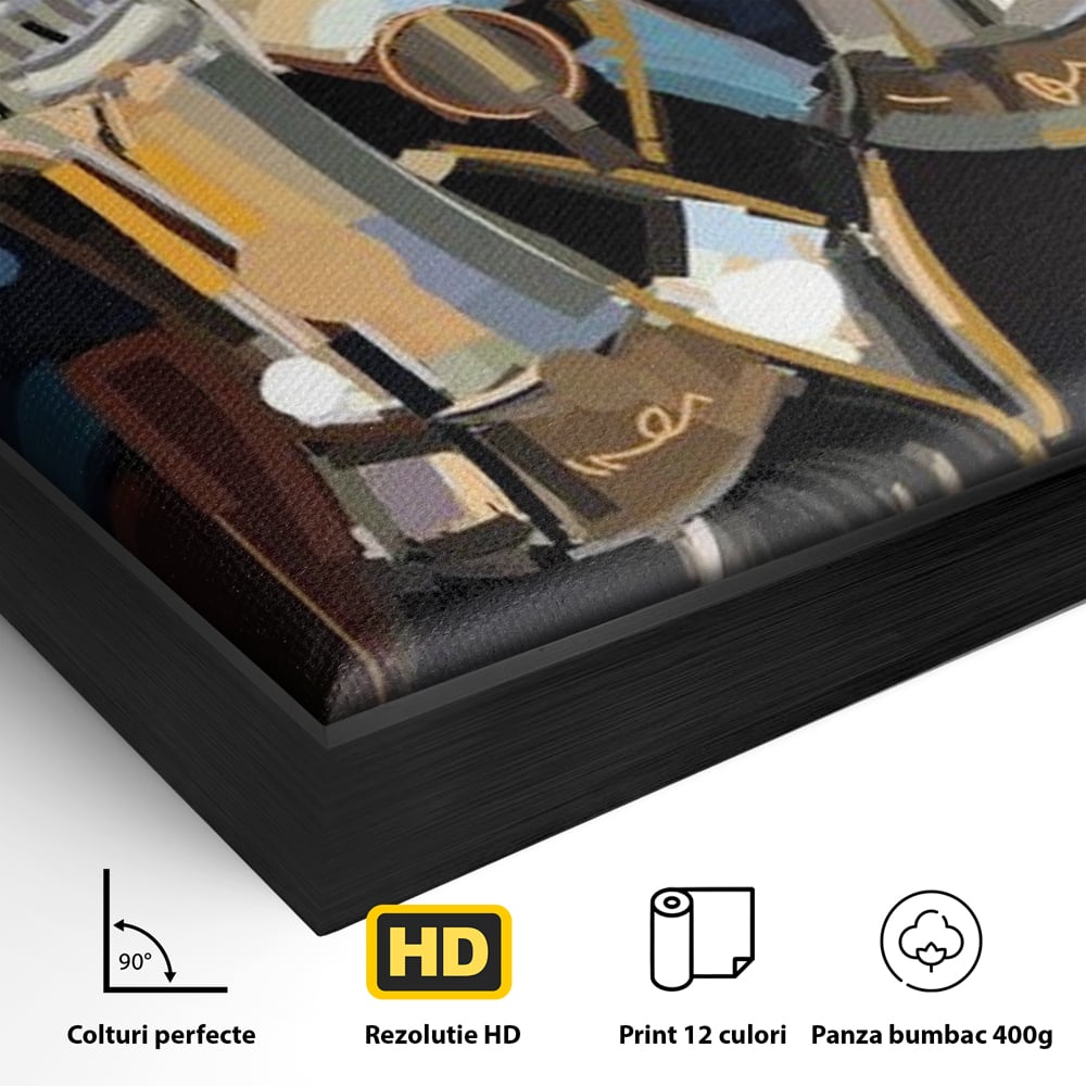 Tablou Canvas Premium, LuxCanva® N1081, Sclipiri de Cristal, Sticle, Sampanie, Arta Abstract, Lux, Petrecere, Festiv, Sarbatoare, Pub, Bar, Lounge, Restaurant, Bucatarie