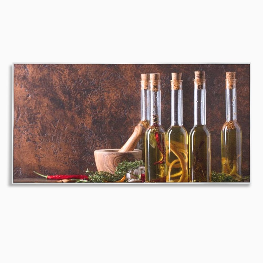 Tablou Canvas Premium, LuxCanva® N1083, Secretul Bucatarului, Sticle, Ulei, Condimente, Ierburi, Picanterie, Rustic, Italian, Traditie, Ingrediente, Gastronomie, Restaurant, Bucatarie