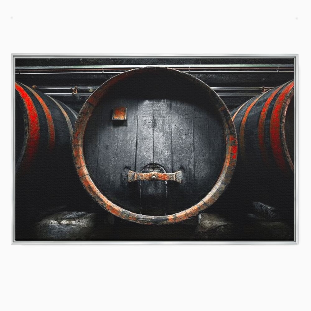 Tablou Canvas Premium, LuxCanva® N1084, Povestea Cramei, Butoi, Lemn, Vin, Bautura, Traditie, Rustic, Aroma, Secrete, Mister, Pivnita, Esenta, Pub, Bar, Restaurant, Bucatarie