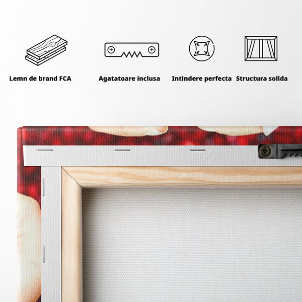 Tablou Canvas Premium, LuxCanva® N1085, Fructul Iubirii, Butoi, Lemn, Rodie, Fructe, Inima, Rosu, Iubire, Pasiune, Seminte, Natural, Energie, Restaurant, Bucatarie