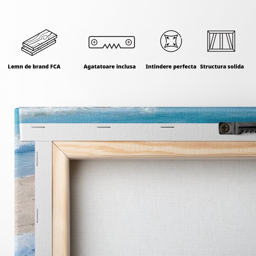 Tablou Canvas Premium, LuxCanva® N1087, Lectura pe Valuri, Carti, Pagini, Nisip, Mare, Ocean, Plaja, Vin Alb, Relaxare, Vacanta, Bautura, Pub, Bar, Lounge, Restaurant, Bucatarie