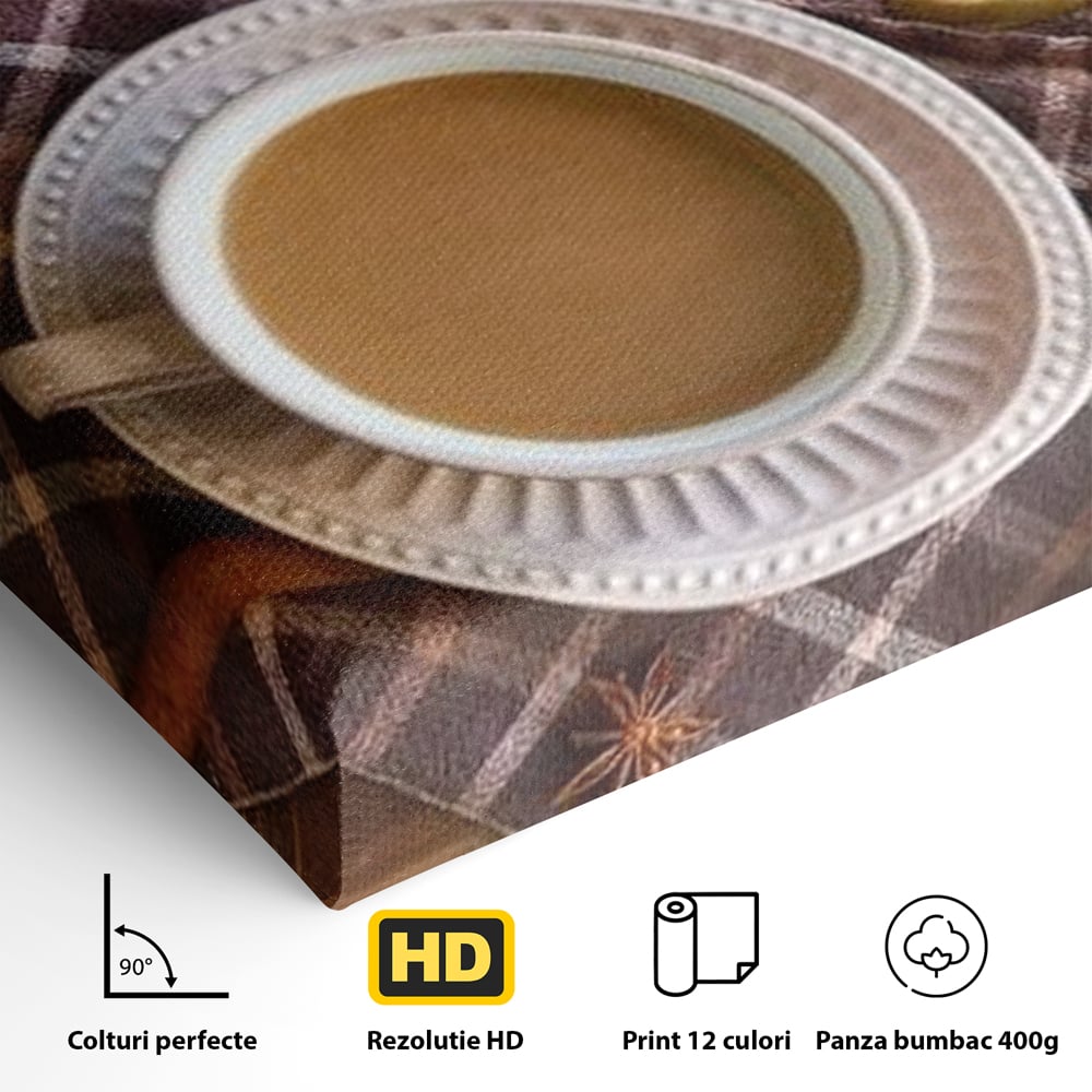 Tablou Canvas Premium, LuxCanva® N1088, Clipe Dulci, Cafea, Espresso, Desert, Placinta, Scortisoara, Rustic, Mic Dejun, Relaxare, Dimineata, Cafenea, Restaurant, Bucatarie